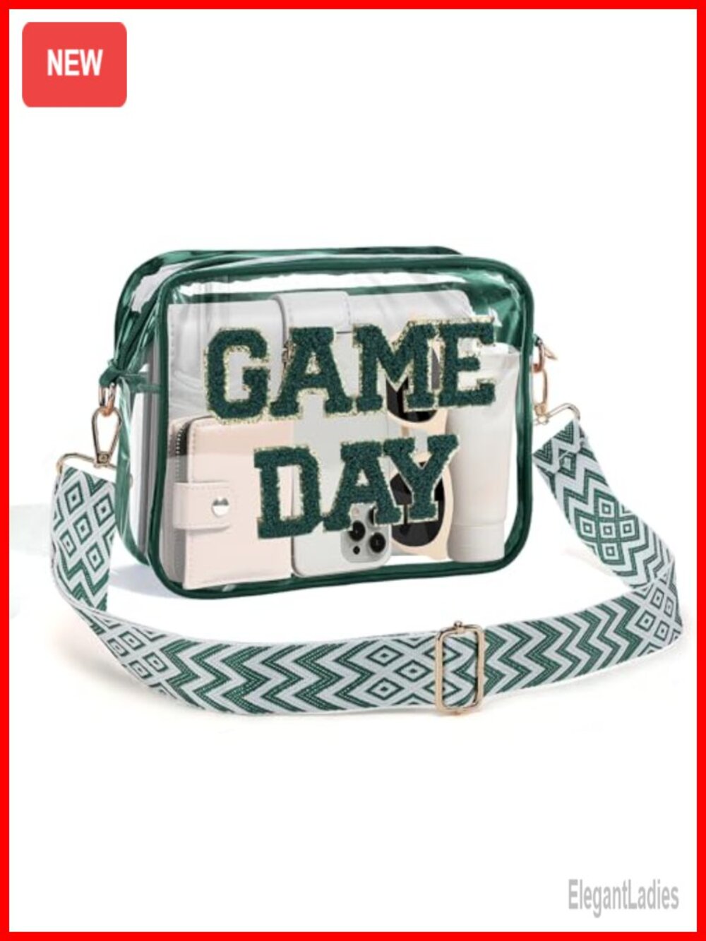 Clear Stadium Approved Crossbody Bag PVC Adjustable Strap